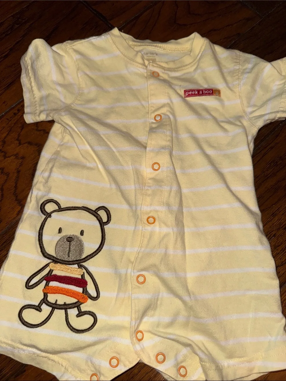 Carter's Yellow and White Striped Baby Romper